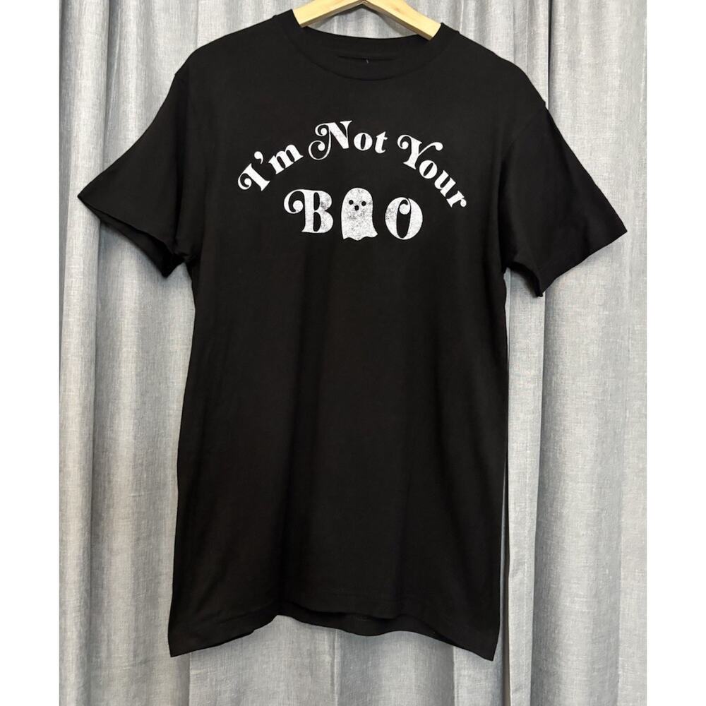 I'm Not Your Boo NWT Ghost Shirt ADULT Halloween Black Costume Shirt Size SM/M